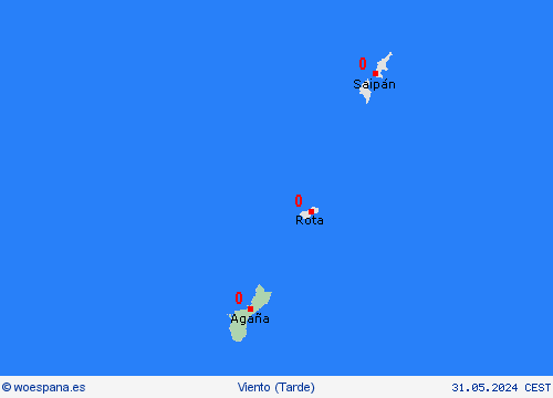 viento Guam Oceanía Mapas de pronósticos