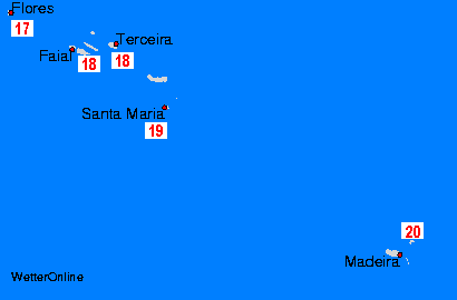 Azoren/Madeira Mapas de temperatura oceánica